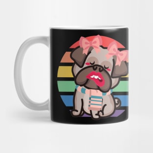 Dog Fag Girl Bow Tie Colourful Funny Mug